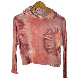 Roxy Pink Tie Dye Pullover Sweater Hooded Girl's Medium 10